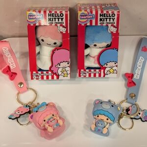 Little Twin Stars Lala & Kiki Wristlet Keychains And Mini Plush